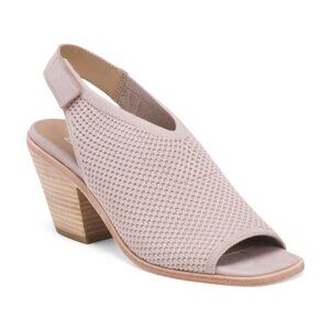 NWT New EILEEN FISHER Leather Avil Stretch Heeled Blush Sandals 8.5M